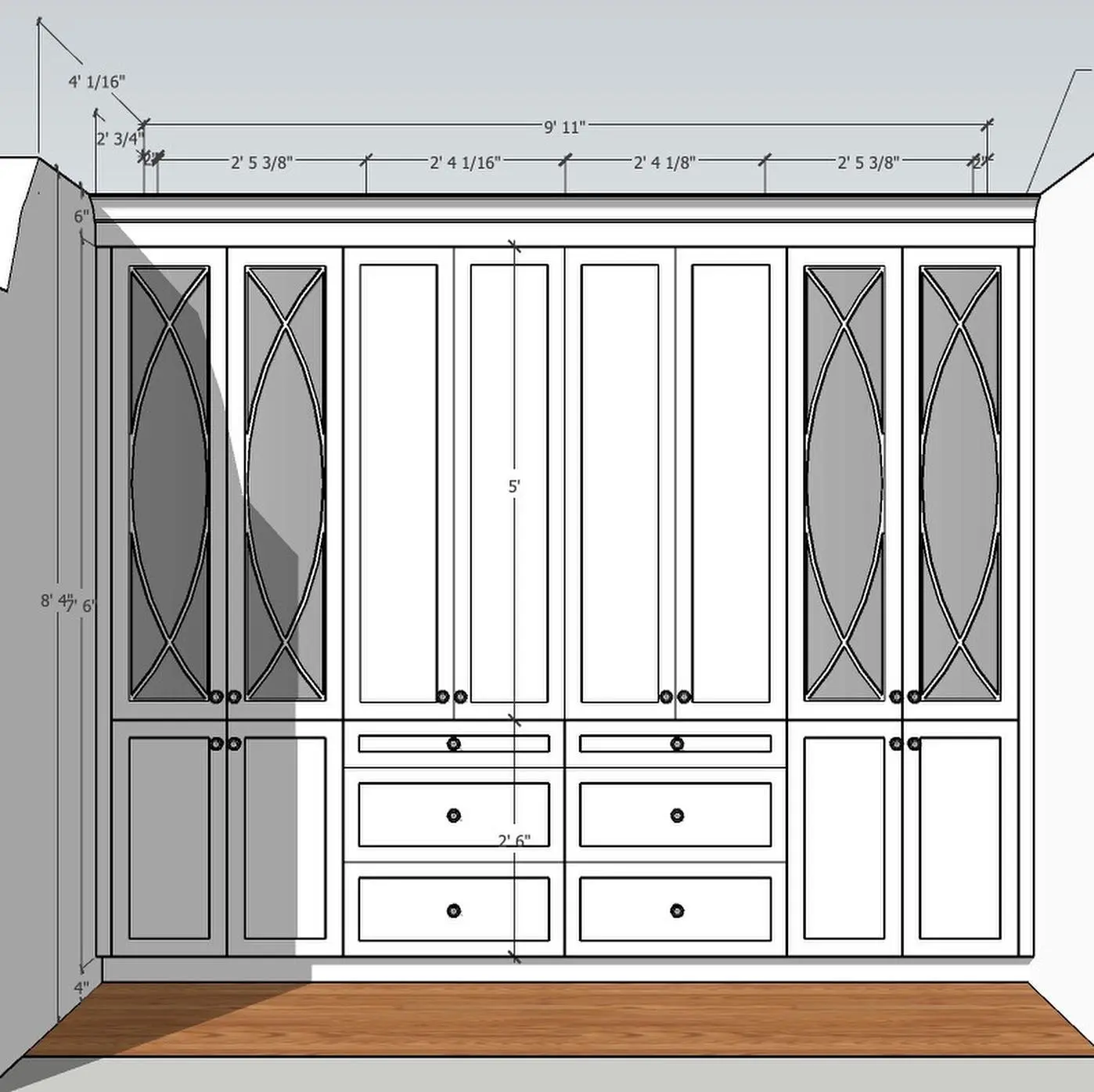 Built In with storage and open shelving cabinetry by Heirlooms Custom Cabinetry