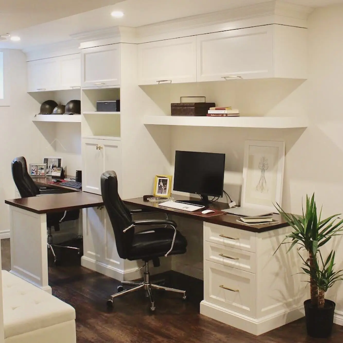 Office with office cabinetry by Heirlooms Custom Cabinetry