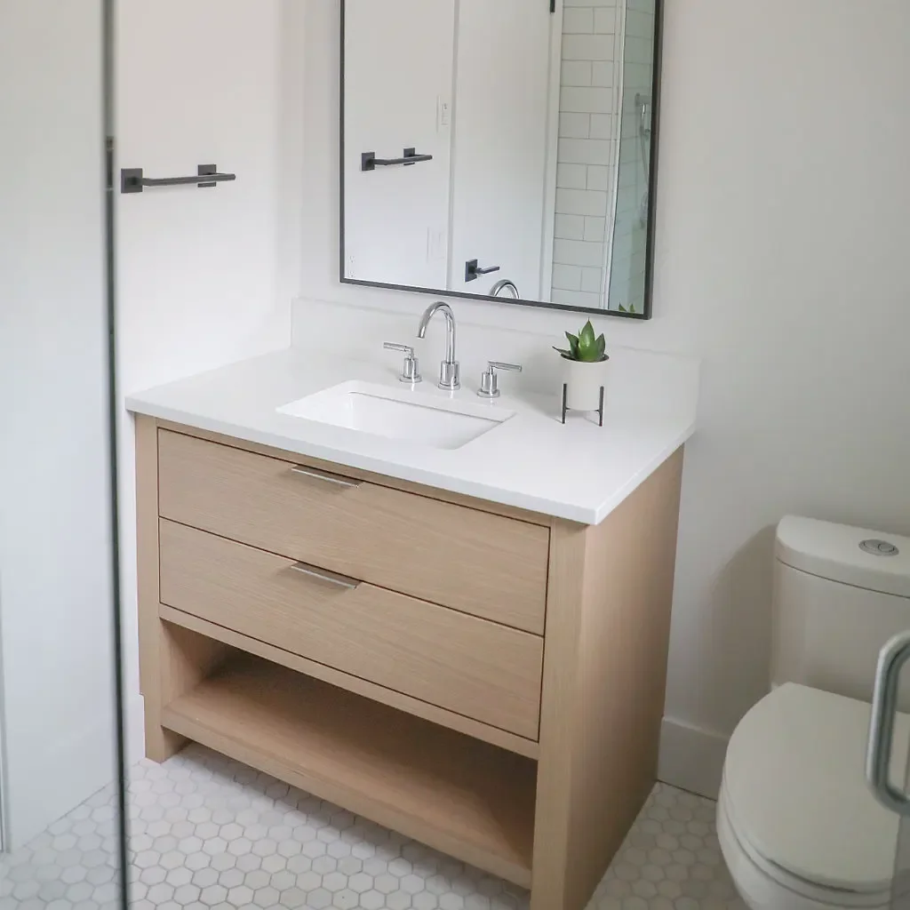 Minimalist White Oak Vanity Vanity - Image 1