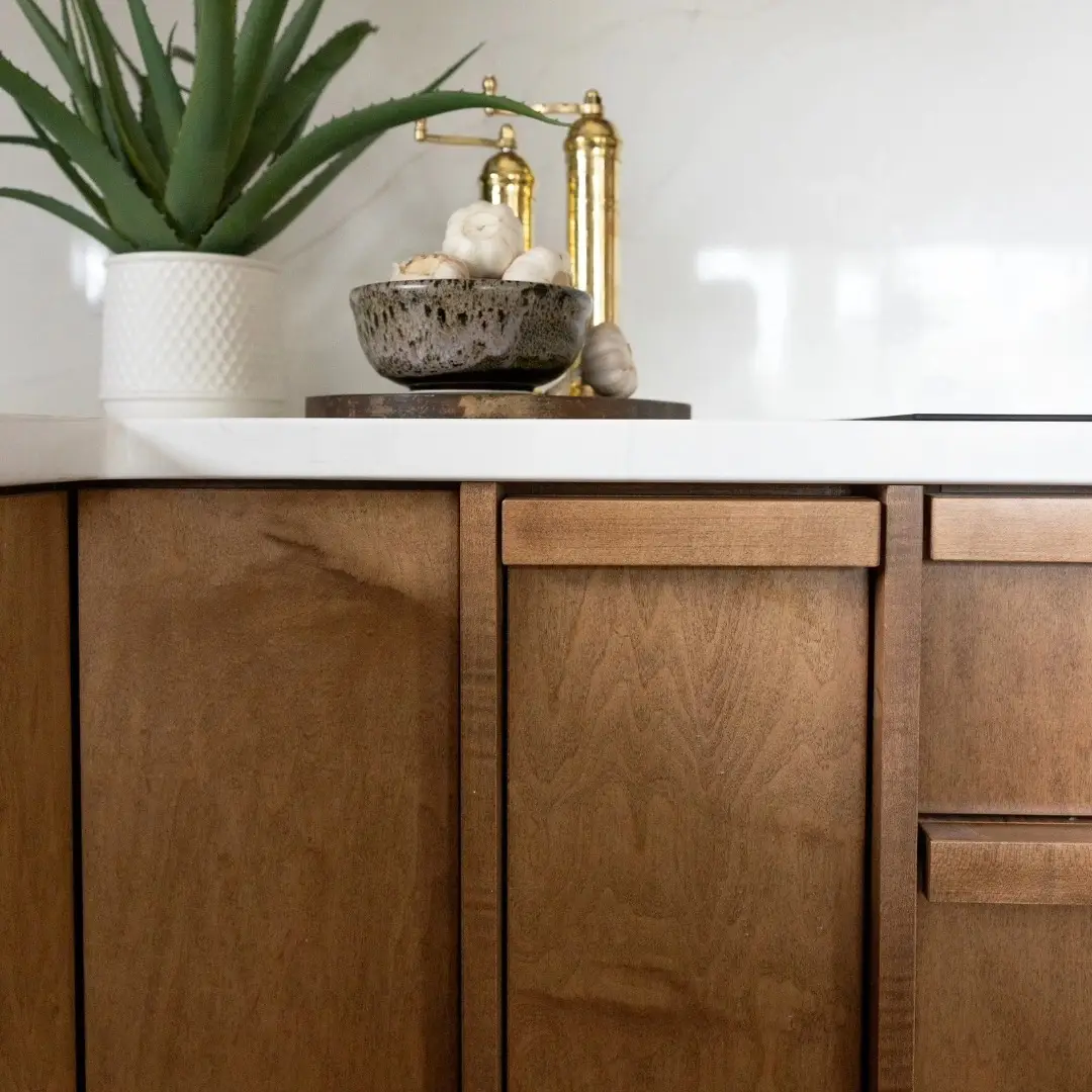 Frameless Kitchen with Wood Pulls - Image 1
