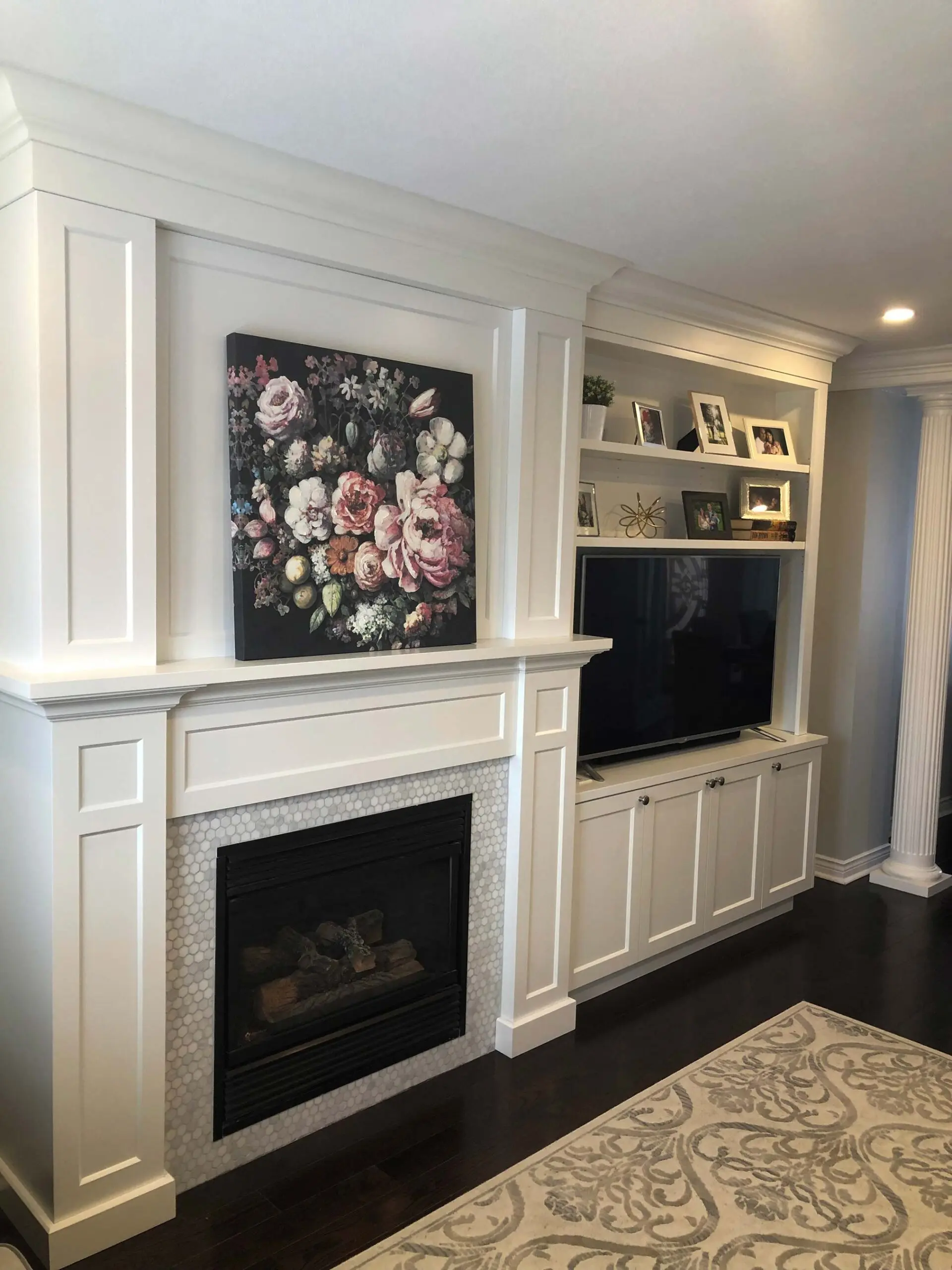 Fireplace cabinetry by Heirlooms Custom Cabinetry