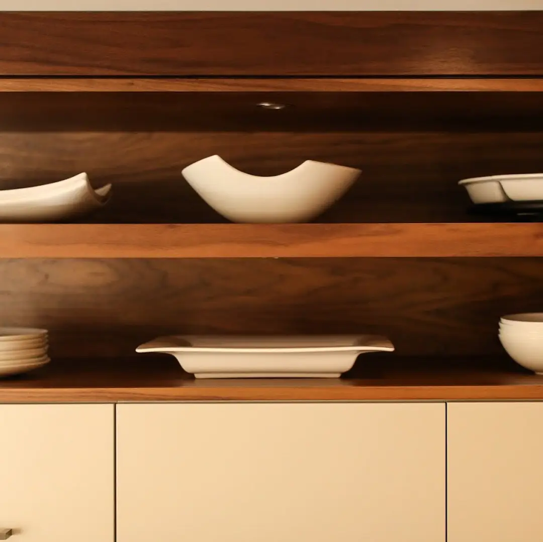 Contemporary Walnut Storage Kitchen - Image 3
