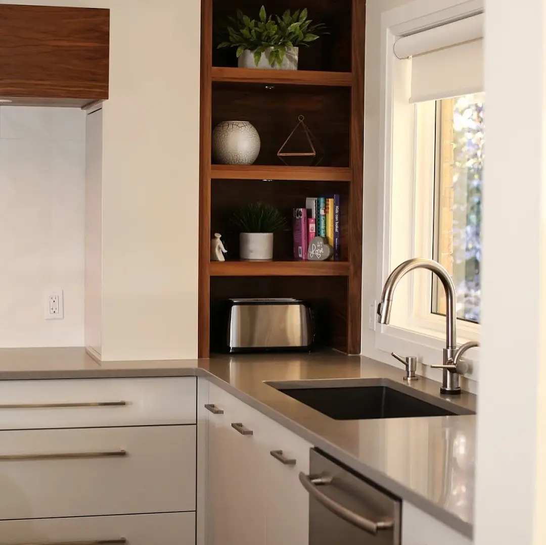 Contemporary Walnut Storage Kitchen - Image 4